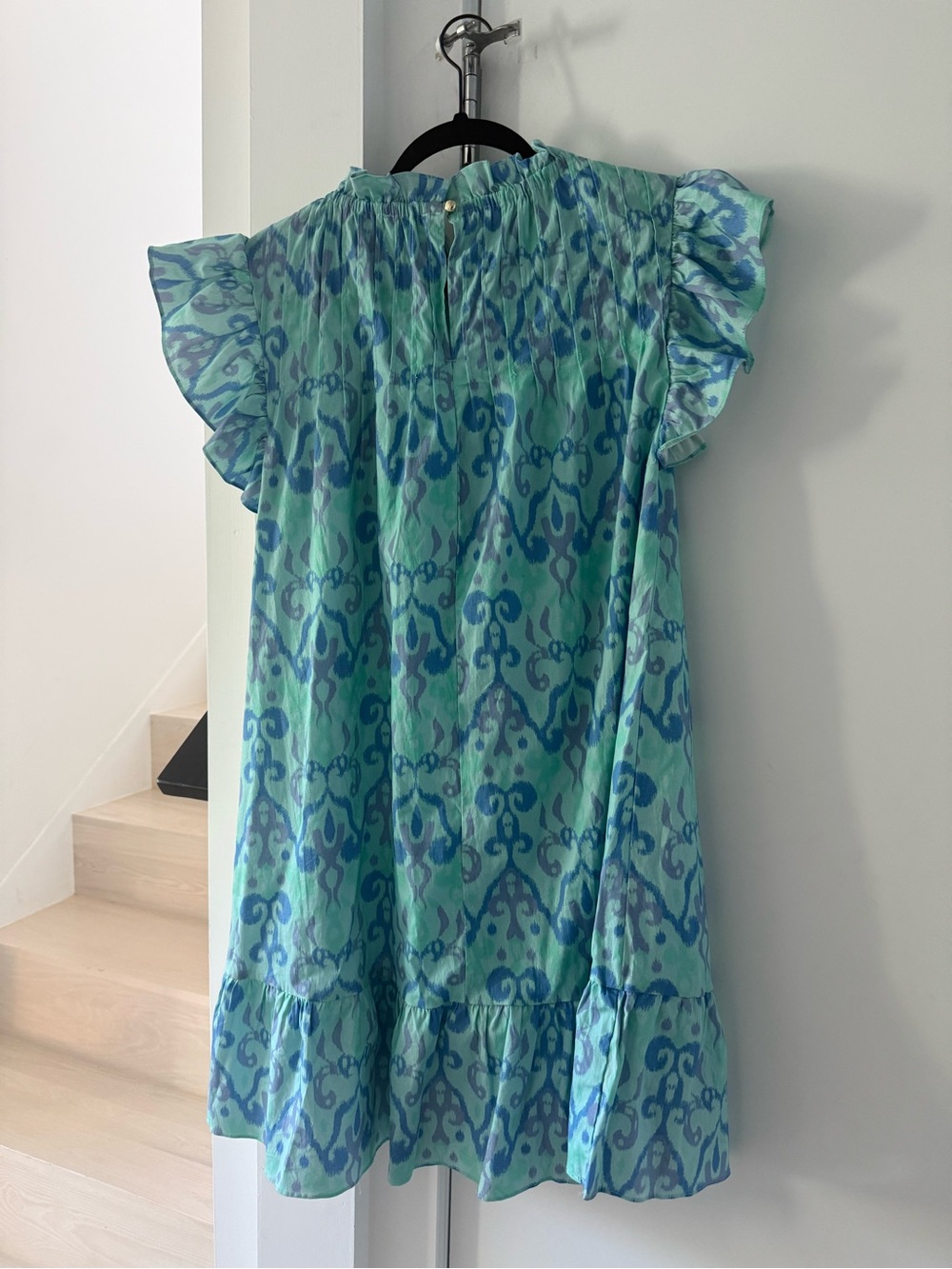 Sail to Sable Mint and Teal Ikat Mini Dress - Picture 5 of 5
